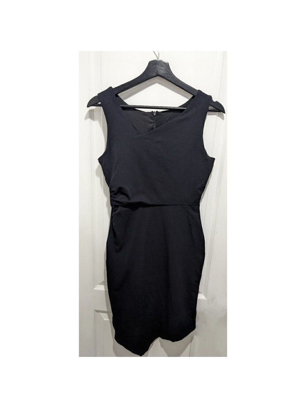 Betabrand | 'No-Sweat' Asymmetrical Cocktail Dress in Black